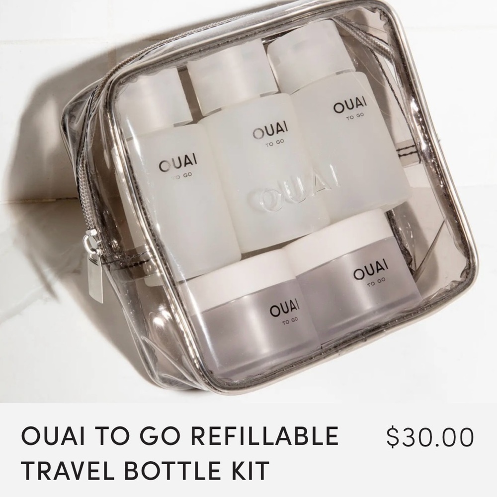 OUAI TO GO REFILLABLE TRAVEL BOTTLE KIT